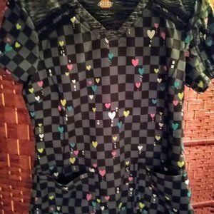 Dickies XS Hearts Scrub Top
